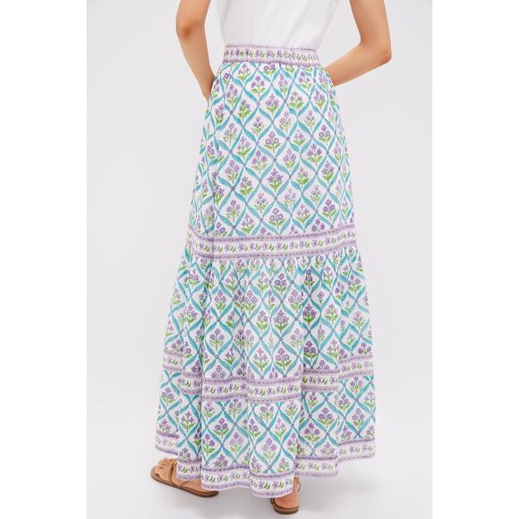 BELL BY ALICIA BELL Turquoise Purple Diamond Sutton Maxi Skirt Size S NWT - Picture 2 of 8